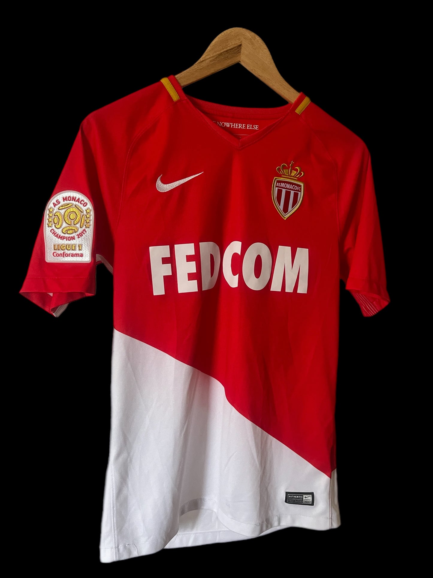 AS Monaco 2017/2018 Home Football Shirt Small - Thomas Lemar