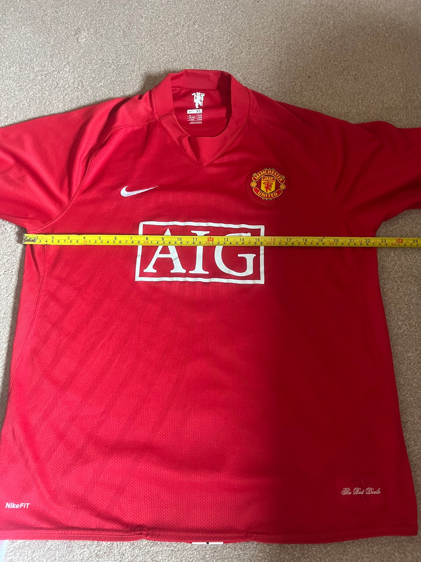 Manchester United 2007/2008/2009 Home Extra Large - Fits Large - Cristiano Ronaldo