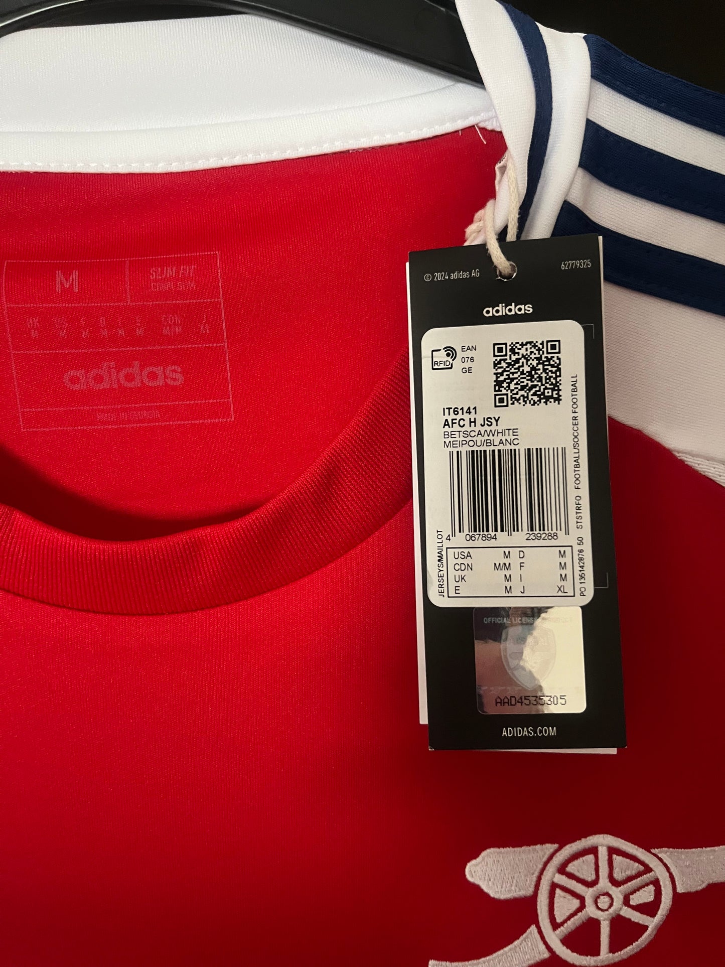 BNWT Arsenal 2024/2025 Home Football Shirt Medium