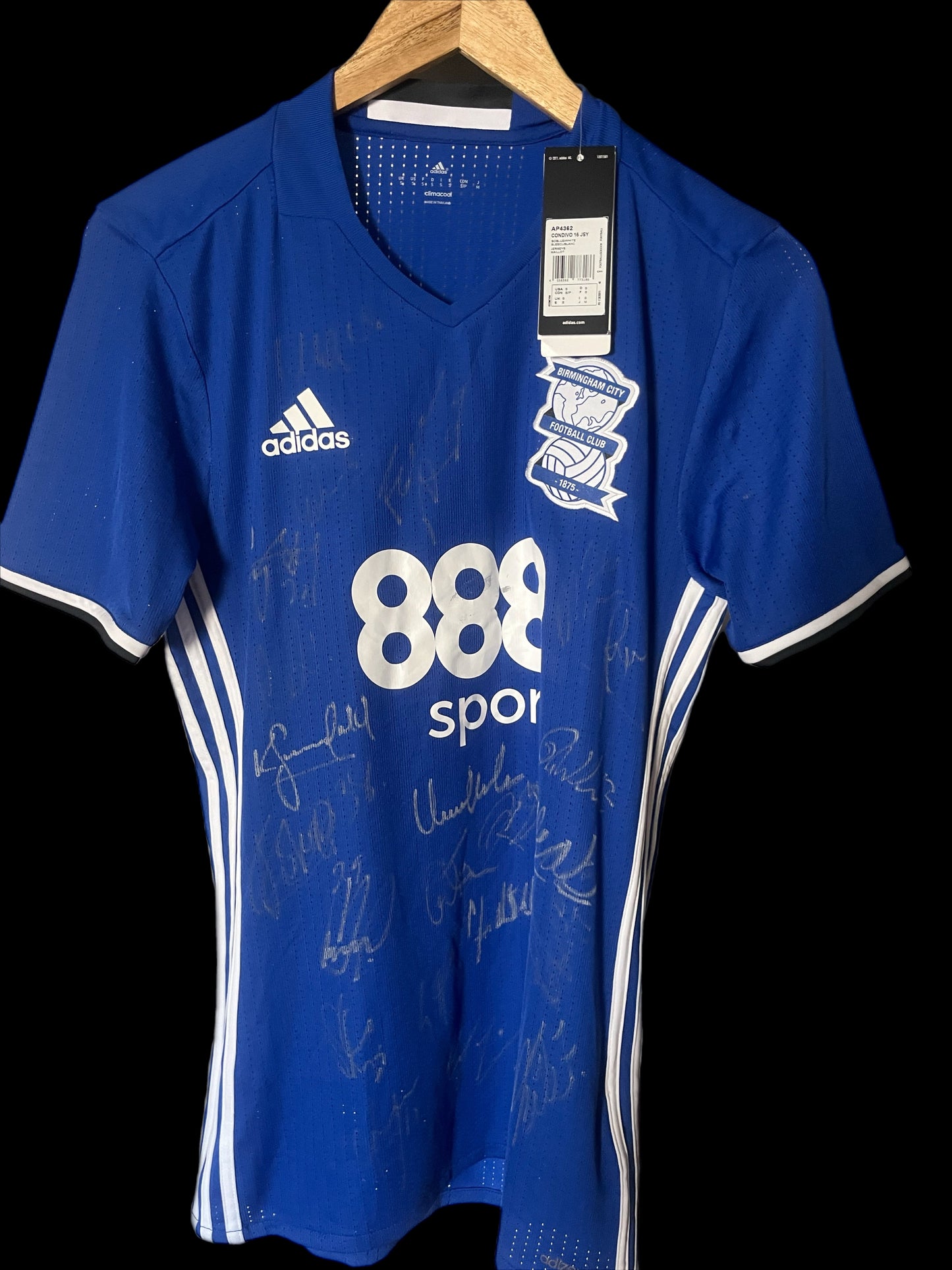 BNWT Birmingham City 2016/2017 Home Football Shirt Small - Player Issue - Squad Signed