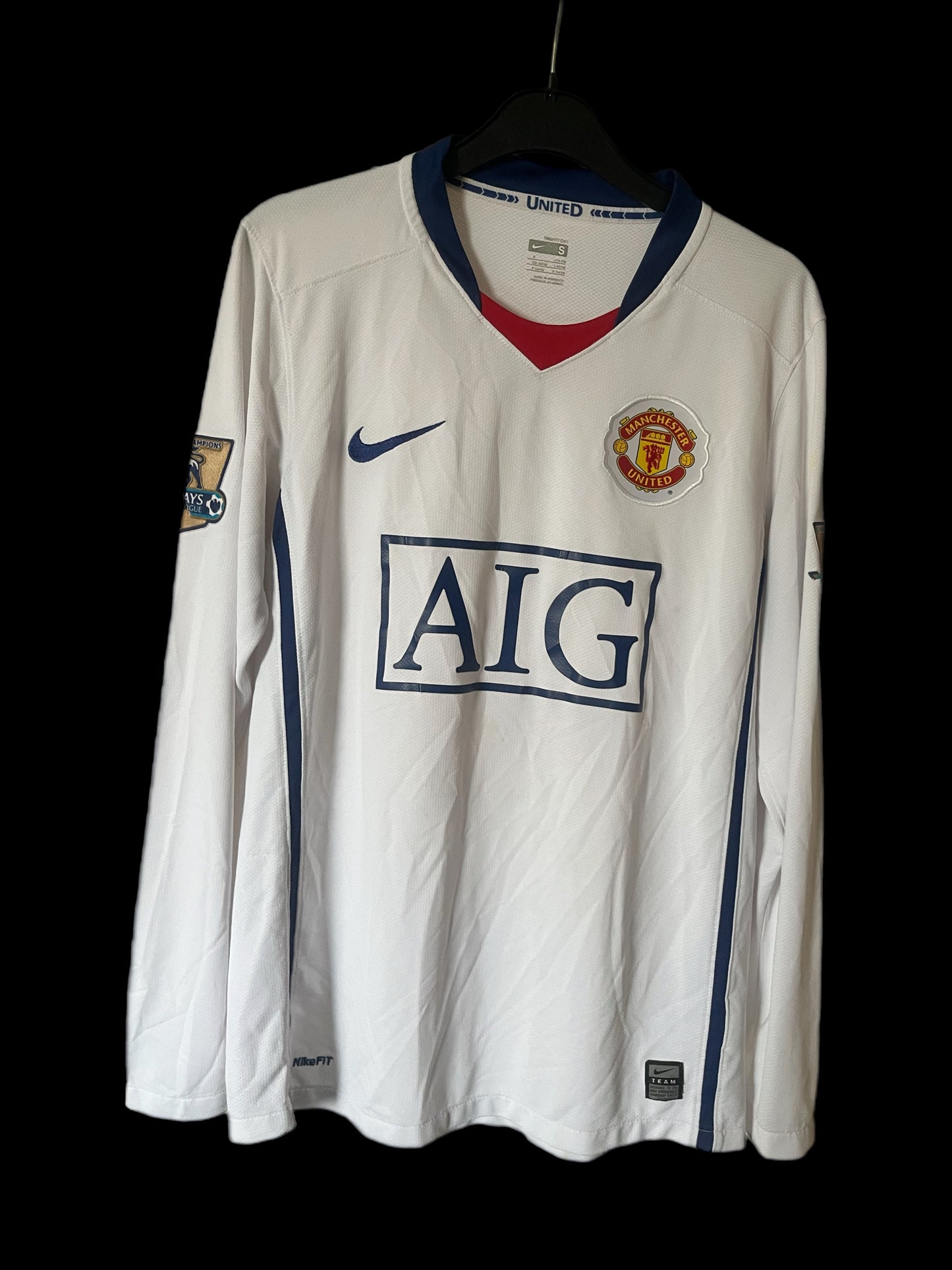 Manchester United 2008/2009 Away Football Shirt Small - Long Sleeve