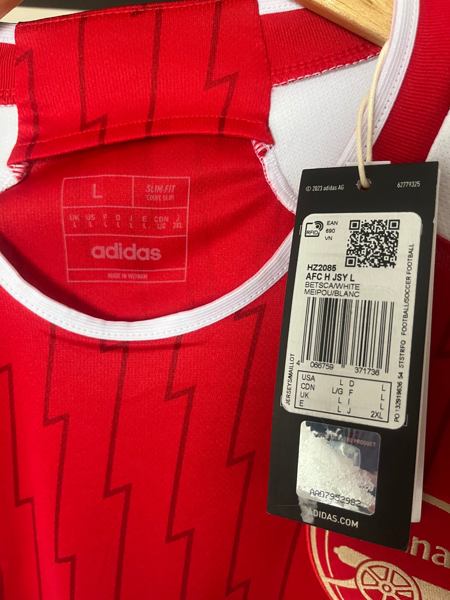 BNWT Arsenal 2023/2024 Home Long Sleeve Large
