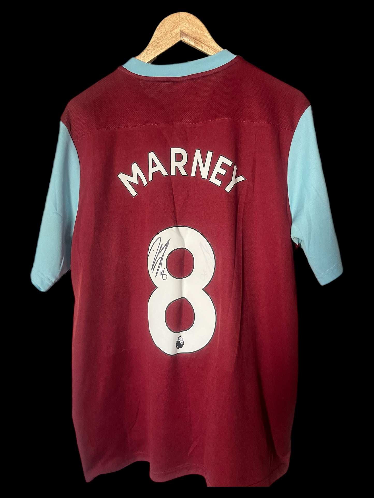 Burnley 2016/2017 Home Football Shirt 2XL - Dean Marney - Signed