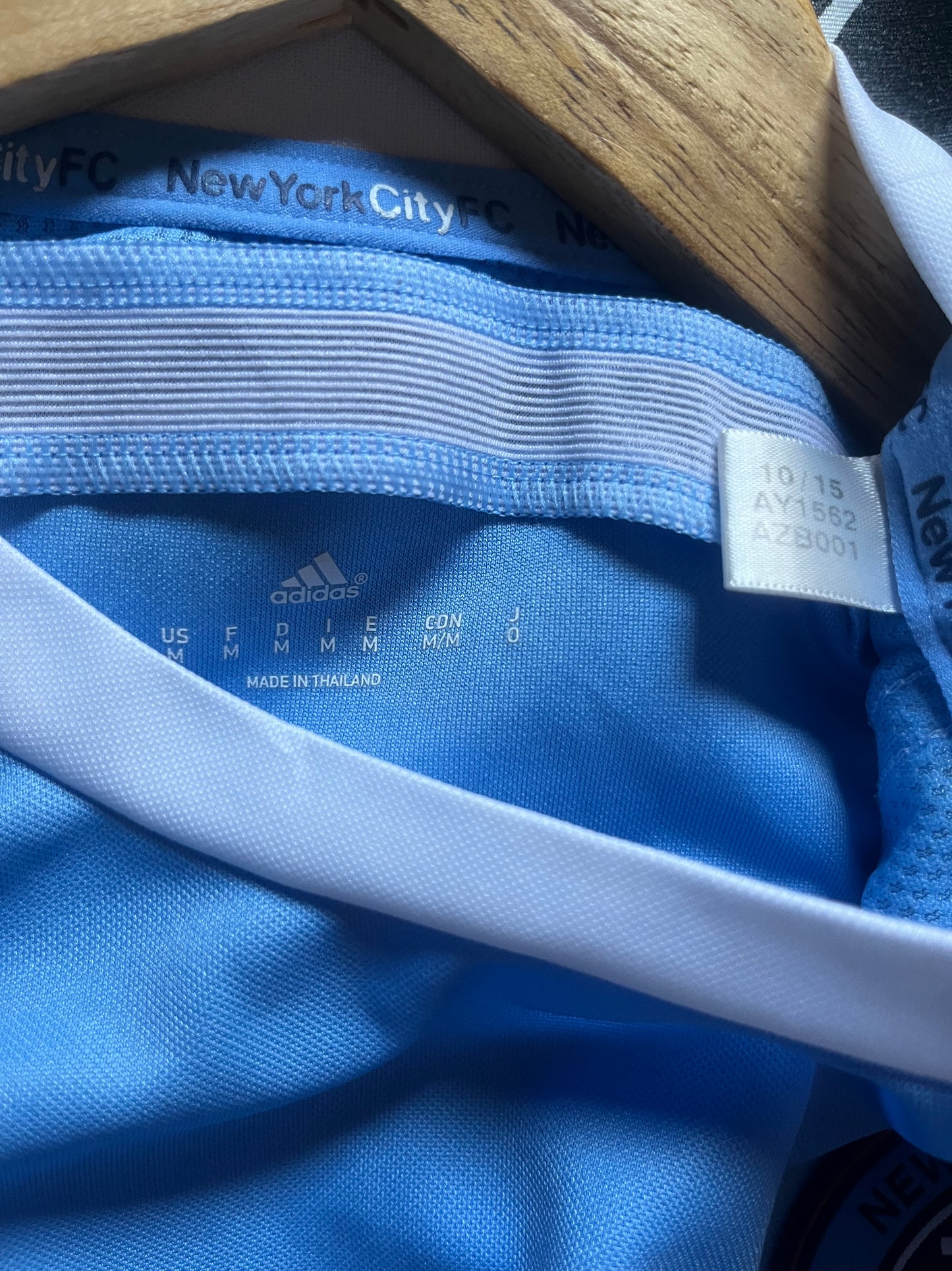 New York City FC (NYCFC) 2015/2016 Home Football Shirt Medium - Fits Small - Long Sleeve - Player Issue