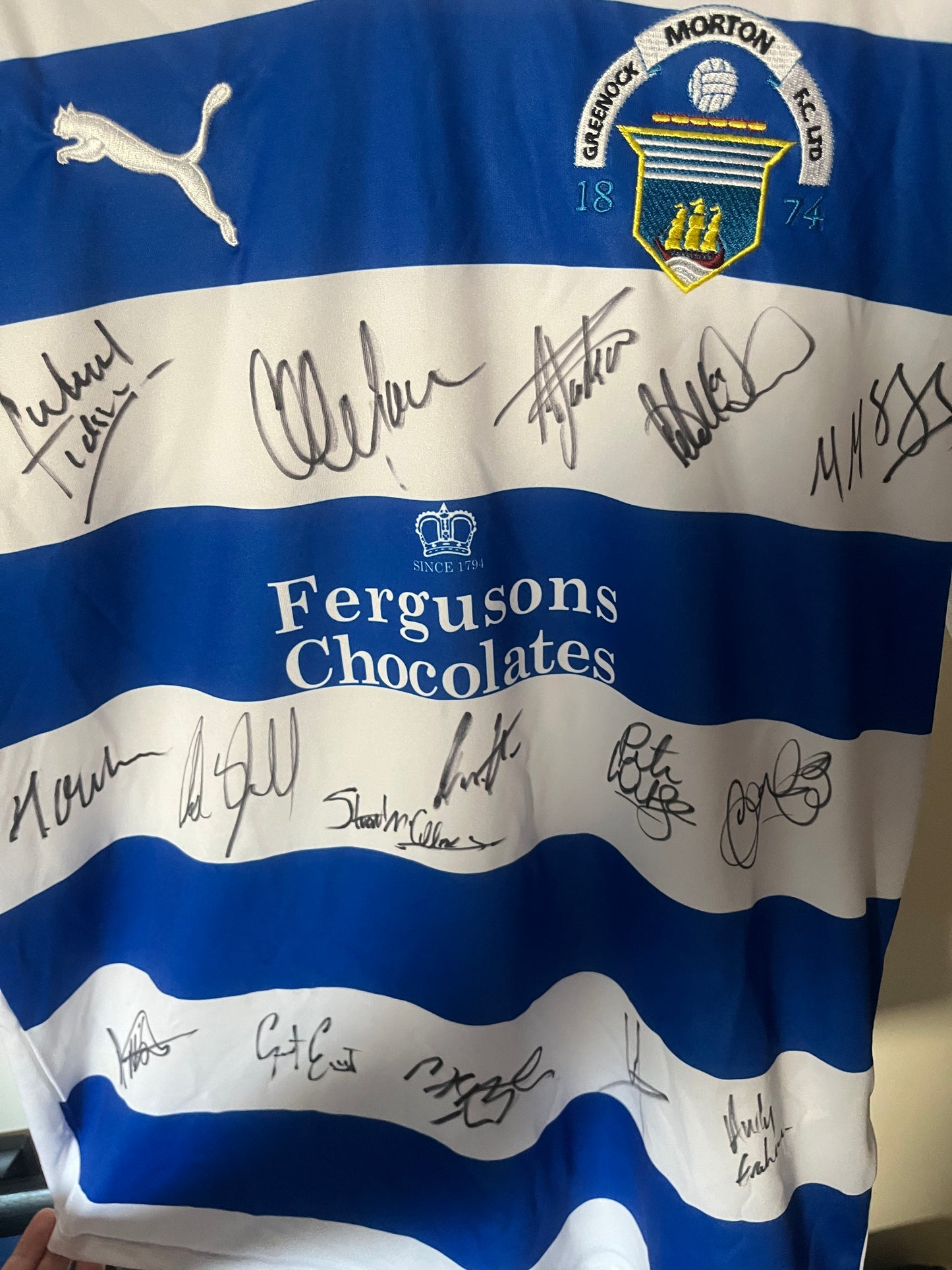 Greenock Morton 2011/2012 Home Football Shirt Squad Signed