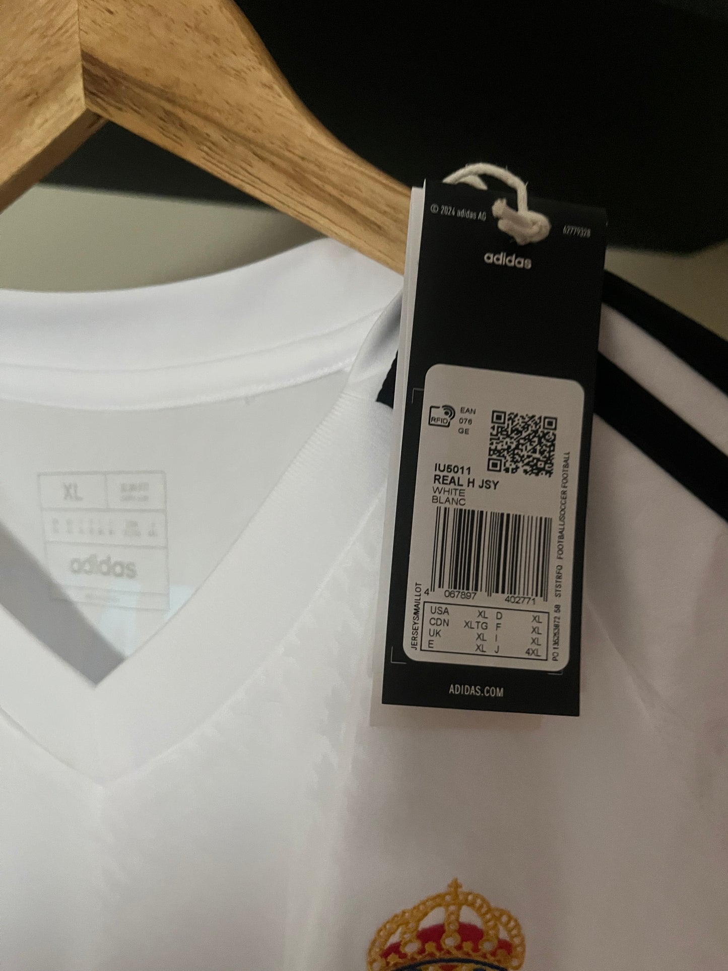 BNWT Real Madrid 2024/2025 Home Football Shirt Extra Large - Jude Bellingham