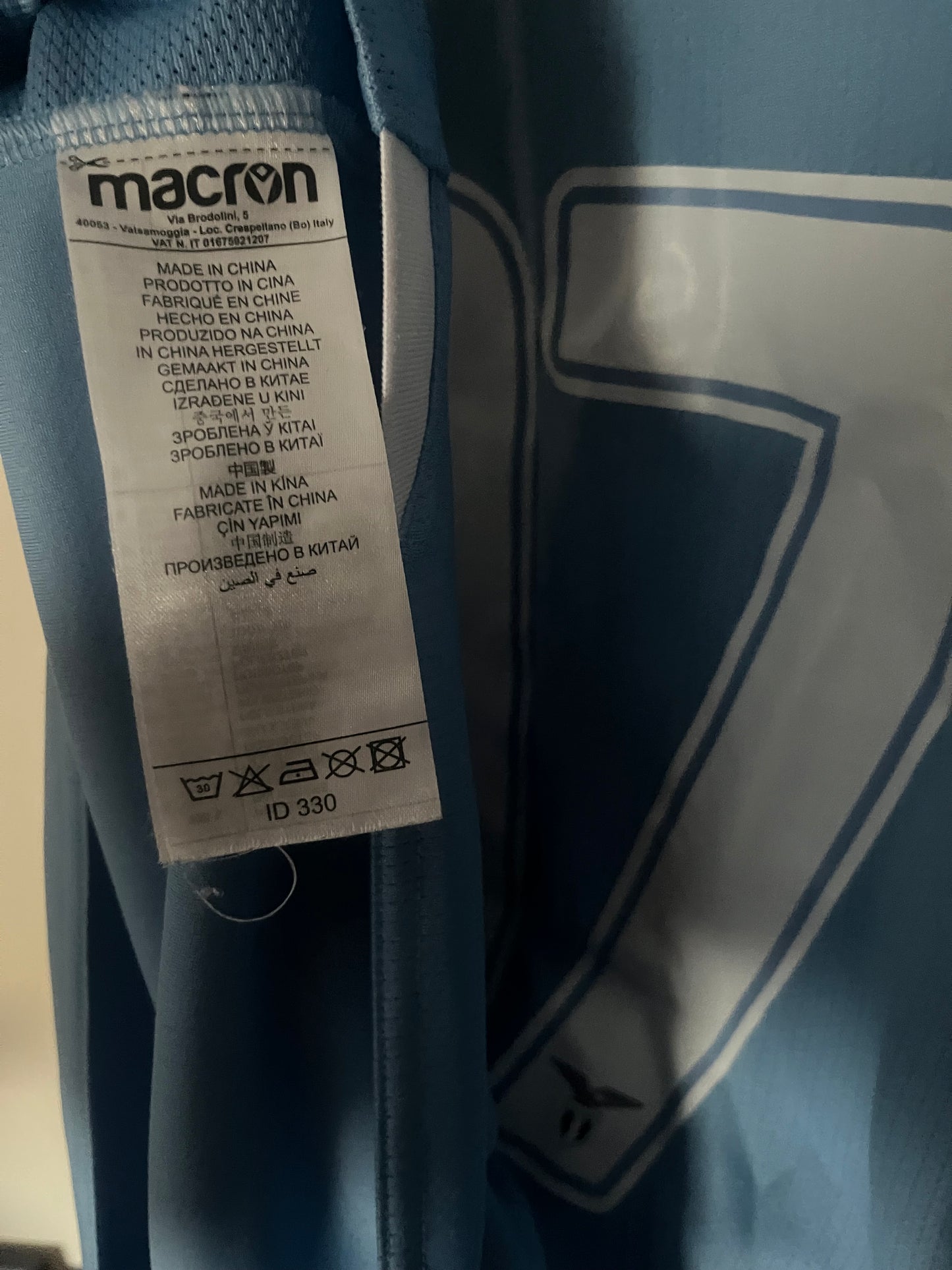 SS Lazio 2019/2020 Home Football Shirt Large - Fits Medium - Ciro Immobile