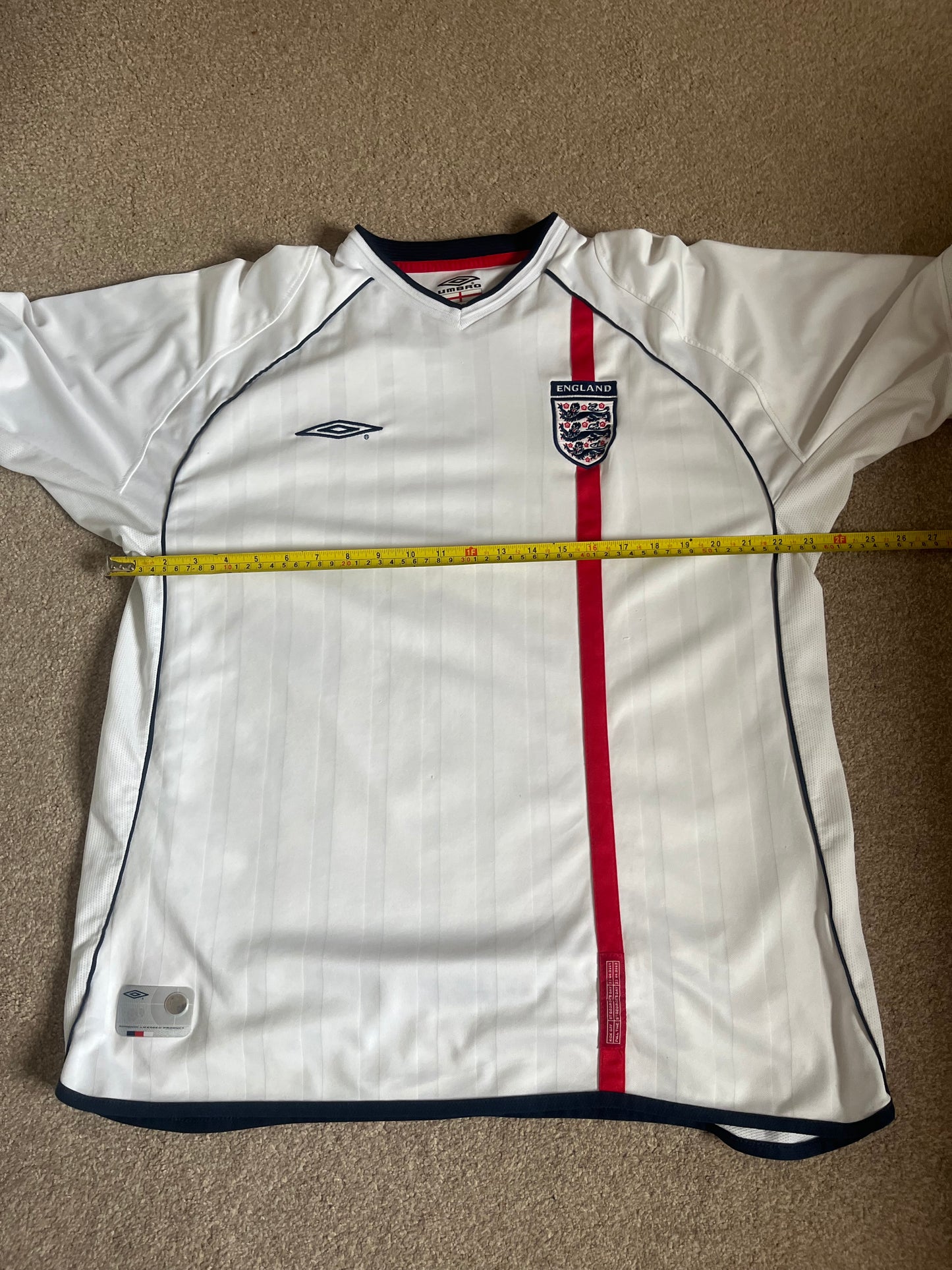 England 2001/2002/2003 Home 2XL - Fits Extra Large
