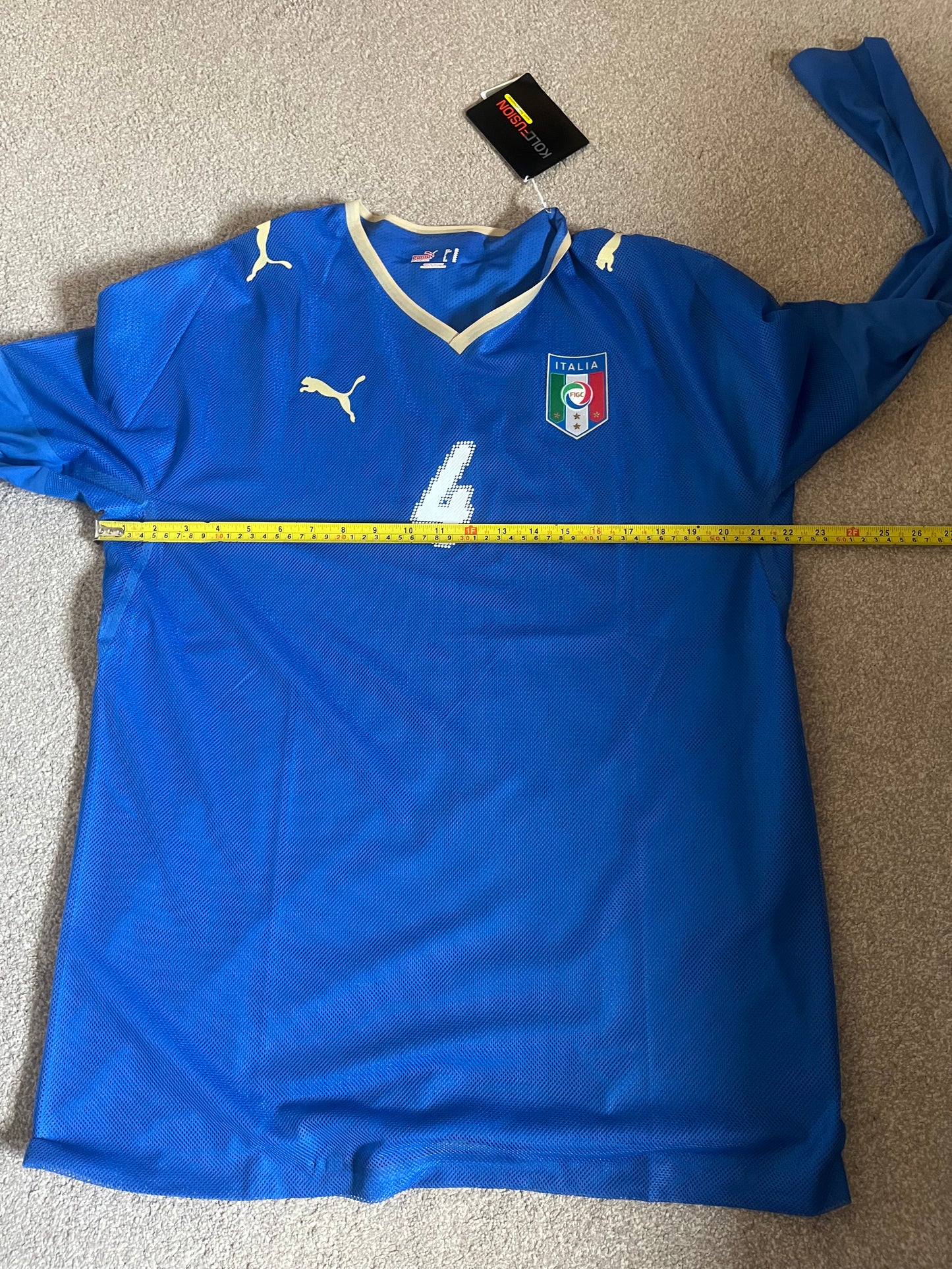 BNWT Italy 2006 Home Extra Large - Fits Large - Giorgio Chiellini - Player Issue Long Sleeve