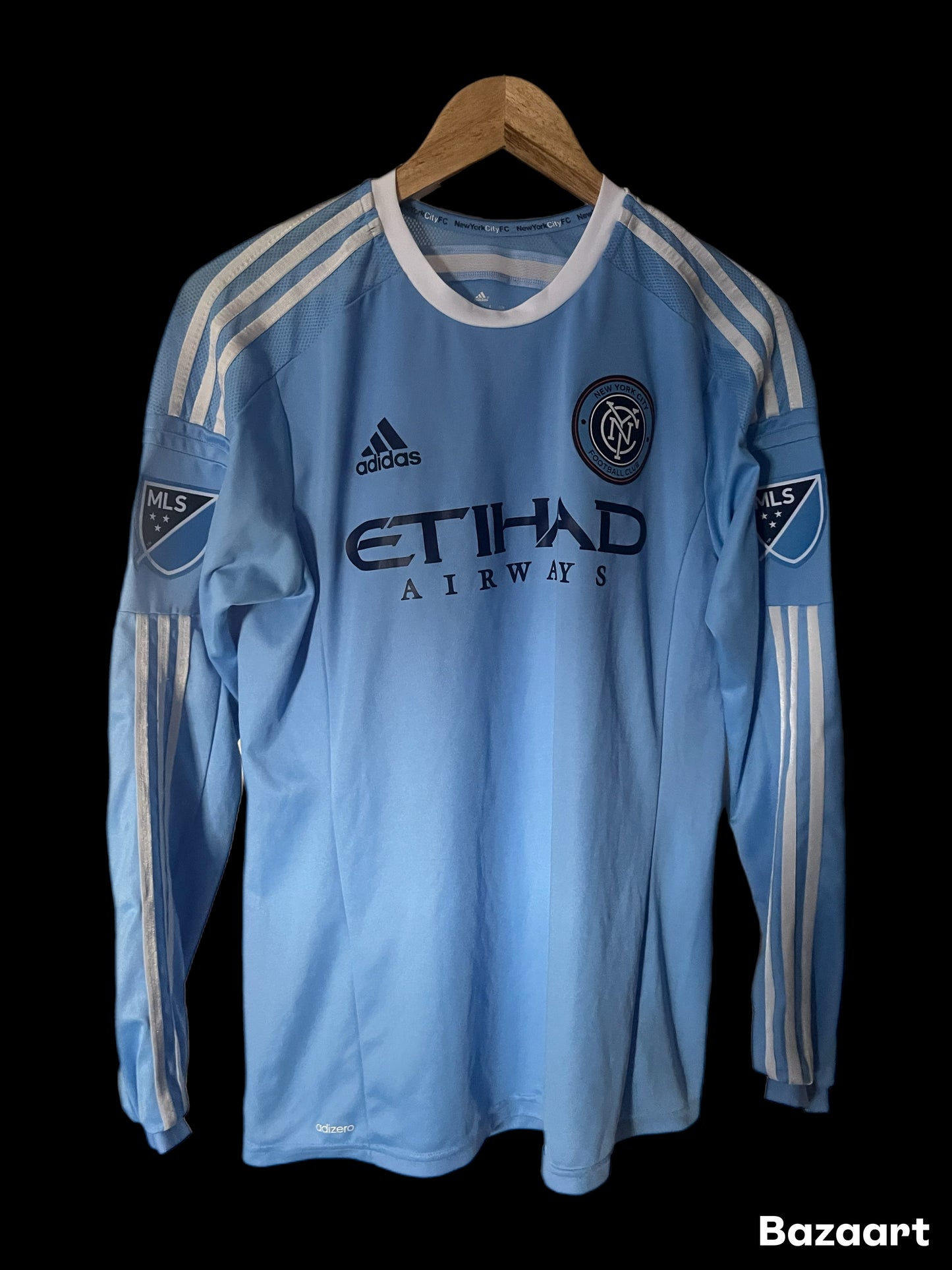 New York City FC (NYCFC) 2015/2016 Home Football Shirt Medium - Fits Small - Long Sleeve - Player Issue