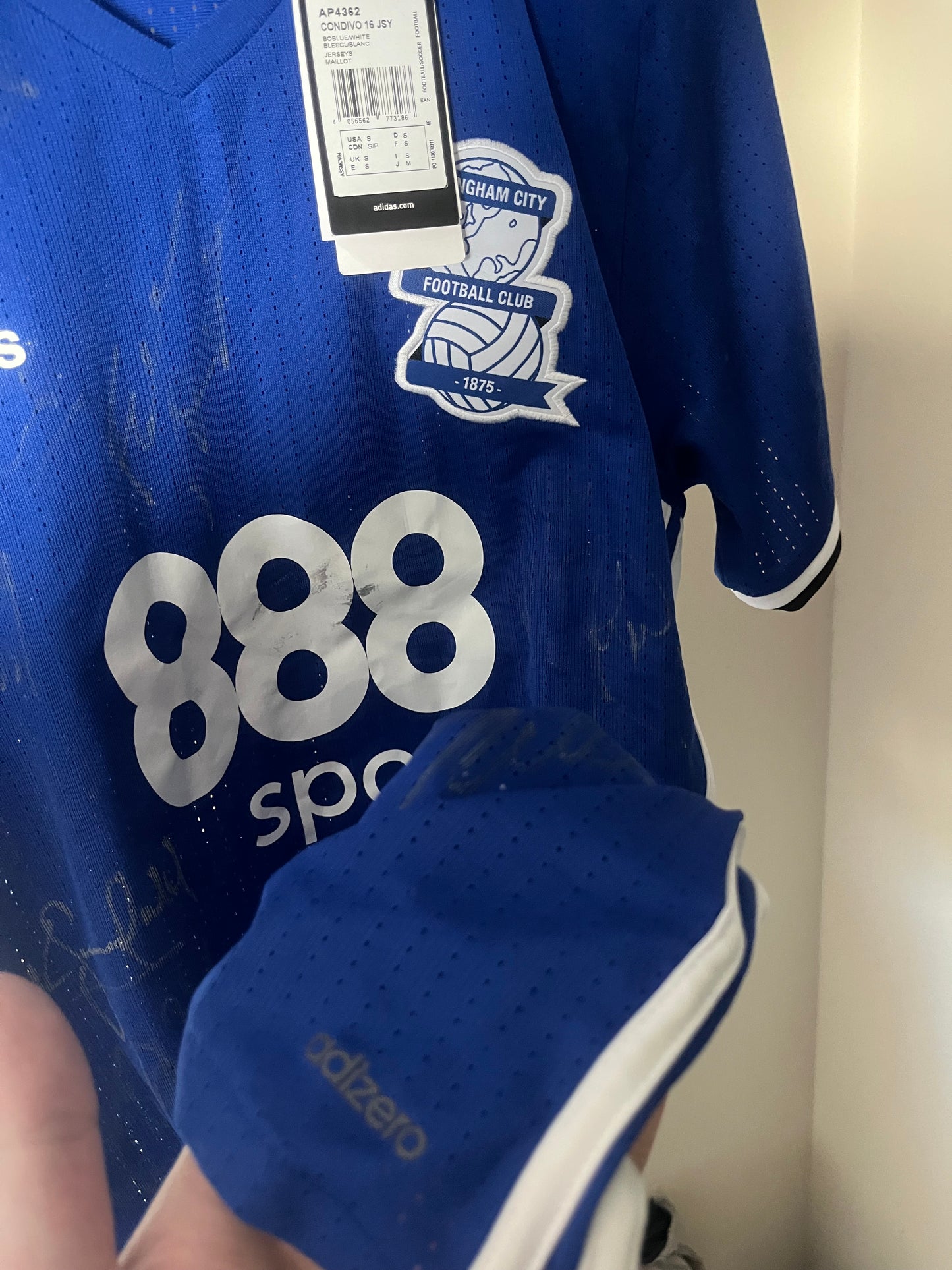 BNWT Birmingham City 2016/2017 Home Small - Player Spec - Squad Signed
