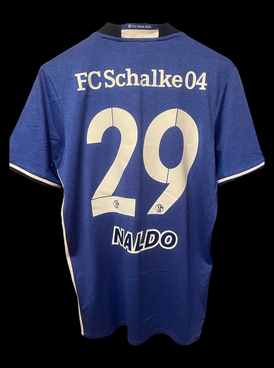 FC Schalke 04 2016/2017 Home Football Shirt Medium - Naldo