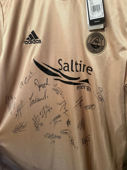 BNWT Aberdeen 2019/2020 Away Football Shirt Large - Squad Signed