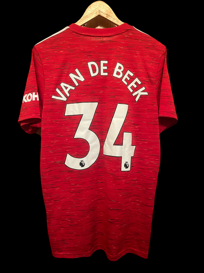 Manchester United 2020/2021 Home Football Shirt Large - Donny Van De Beek