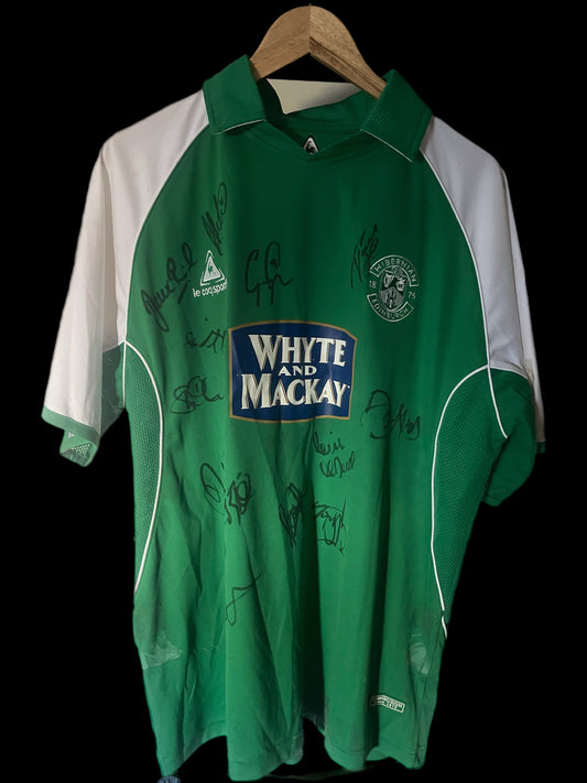 Hibernian Edinburgh (Hibs) 2005/2006 Home Football Shirt Extra Large - Squad Signed