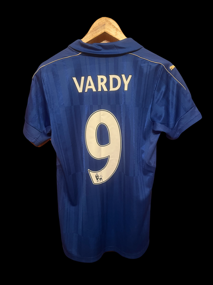 Leicester City 2016/2017 Home Football Shirt Small - Jamie Vardy