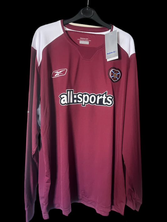 BNWT Heart Of Midlothian (Hearts) Home Football Shirt 2XL - Long Sleeve