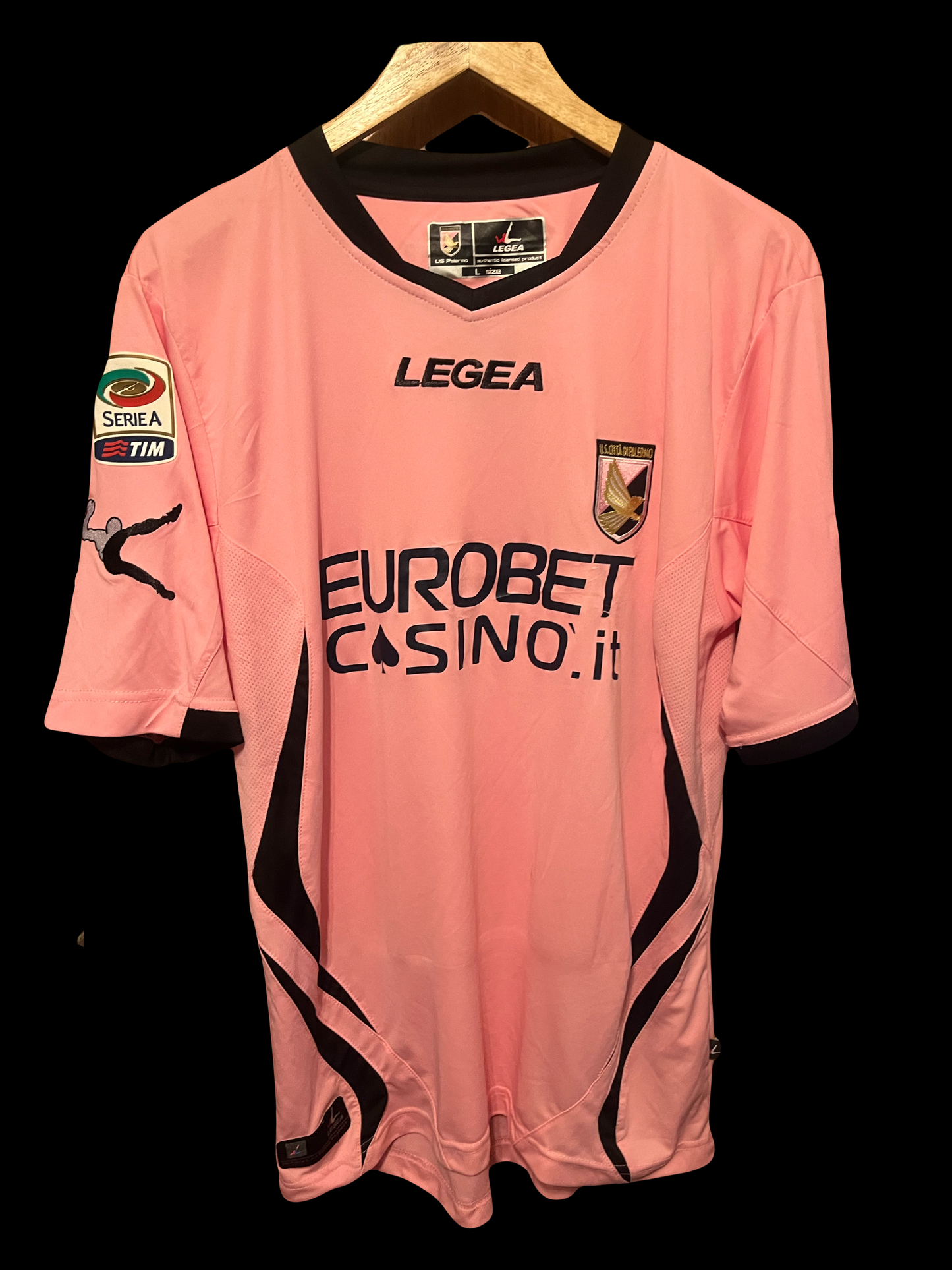Palermo 2011/2012 Home Football Shirt Large - Fits Medium - Eros Pisano - Match Issued