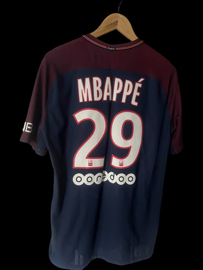 Paris Saint Germain 2017/2018 Home Football Shirt Large - Fits Medium - Kylian Mbappé - Vaporknit