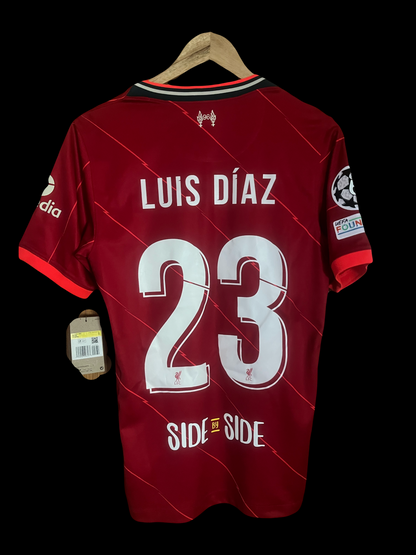 BNWT Liverpool 2021/2022 Home Football Shirt Small - Luis Diaz - UCL Final MDT