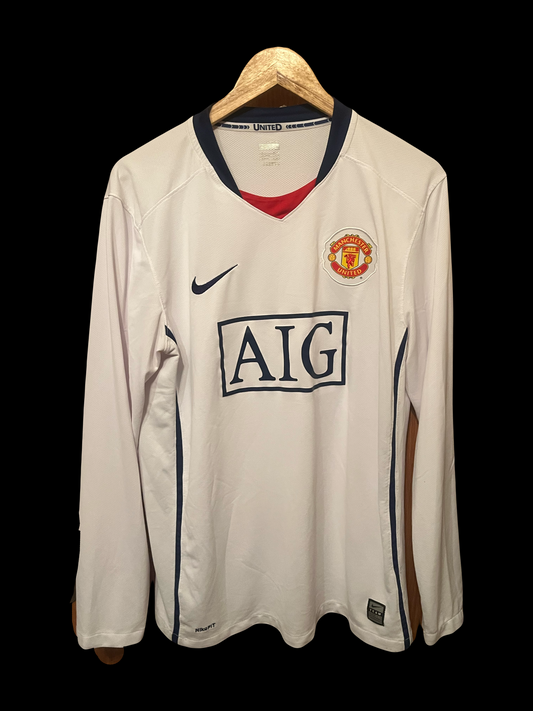 Manchester United 2008/2009 Away Football Shirt Large - Long Sleeve