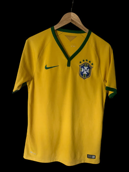 Brazil 2014 Home Football Shirt Small - Neymar Jr