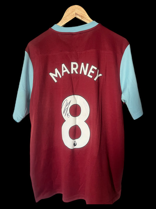 Burnley 2016/2017 Home Football Shirt 2XL - Dean Marney - Signed
