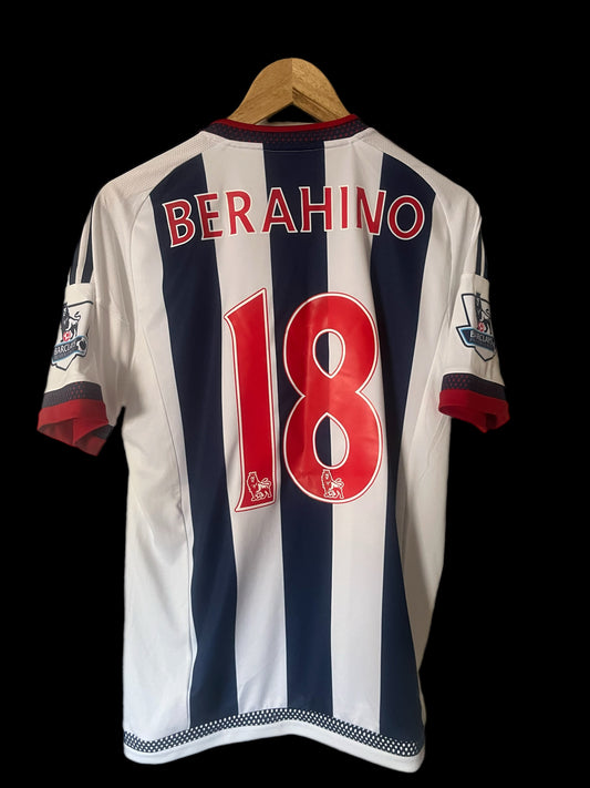 West Bromwich Albion 2015/2016 Home Football Shirt Medium - Saido Berahino