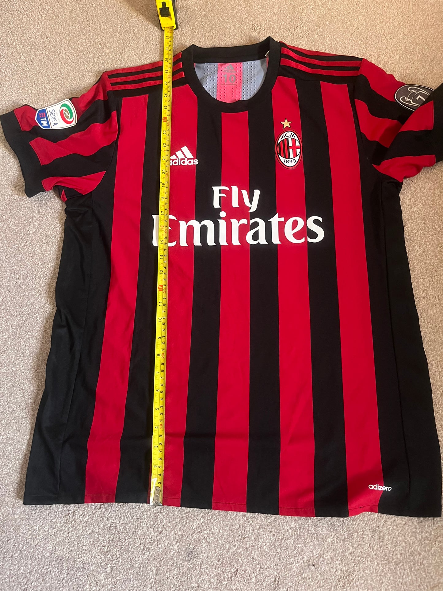 AC Milan 2017/2018 Home Extra Large - Fits Large - Nikola Kalinić - Kitroom/Match Issued/Worn