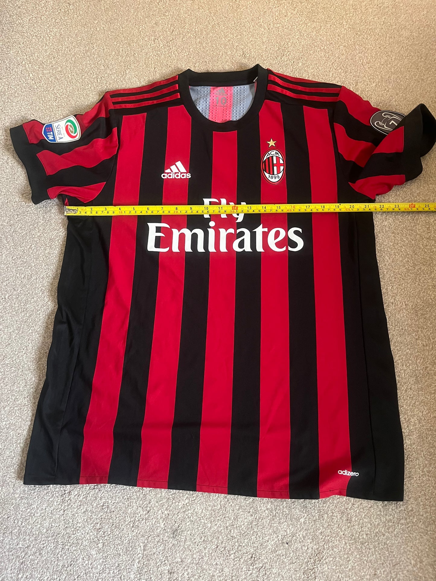 AC Milan 2017/2018 Home Extra Large - Fits Large - Nikola Kalinić - Kitroom/Match Issued/Worn