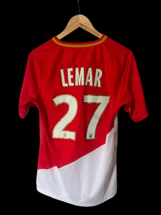AS Monaco 2017/2018 Home Football Shirt Small - Thomas Lemar