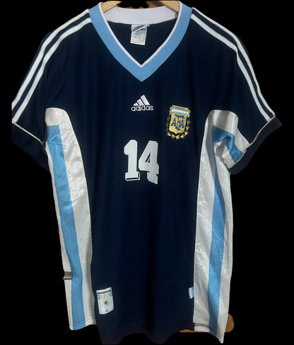 Argentina 1998/1999 Away Football Shirt Extra Large - Diego Simeone