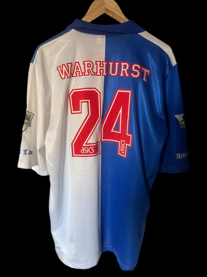 Blackburn Rovers 1992/1993/1994 Home Football Shirt Extra Large - Paul Warhurst