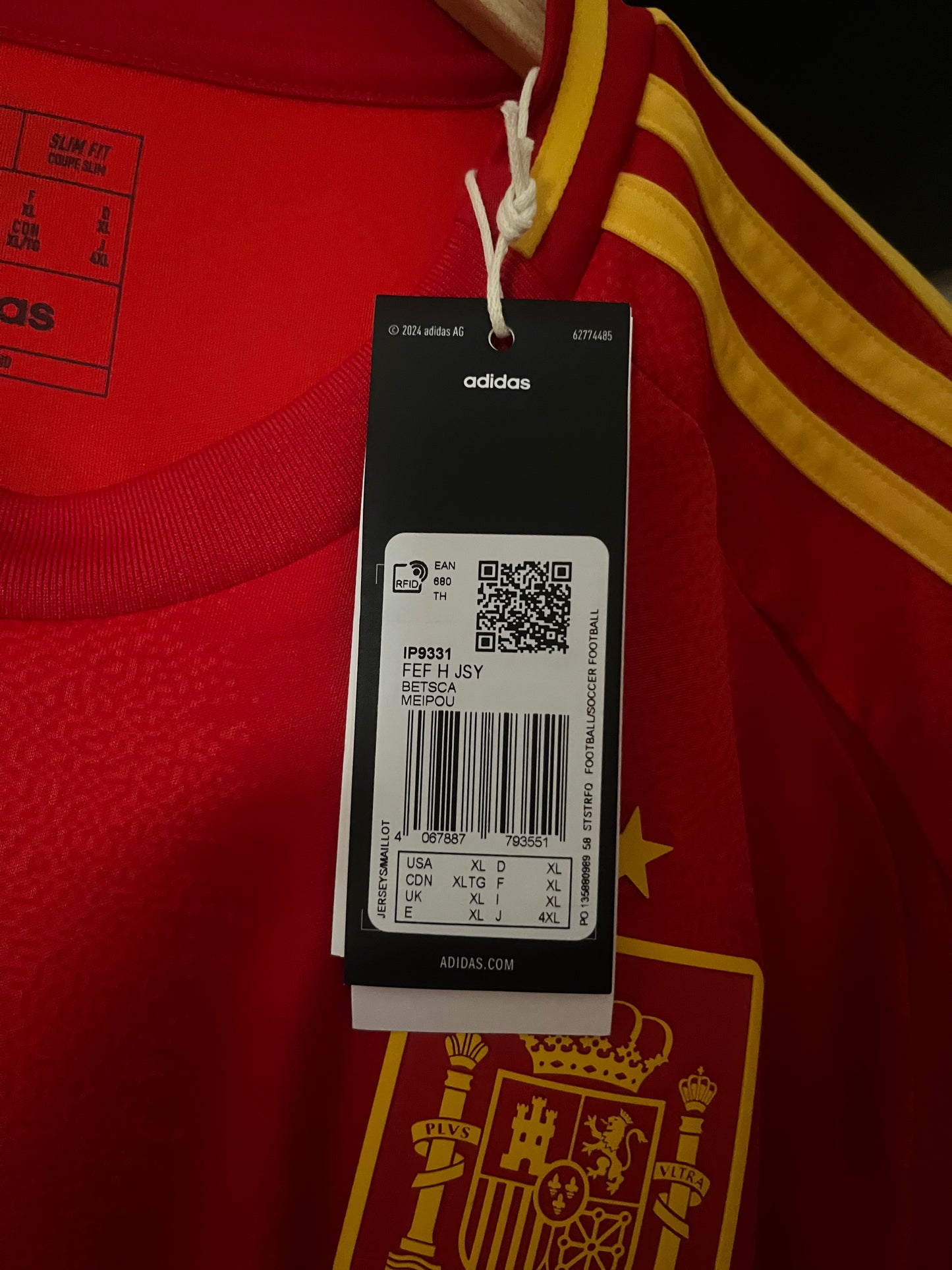 BNWT Spain 2024 Home Football Shirt Extra Large - Lamine Yamal