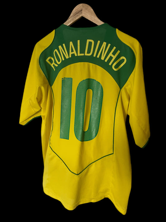 Brazil 2004 Home Football Shirt Large - Ronaldinho