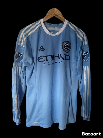 New York City FC (NYCFC) 2015/2016 Home Football Shirt Medium - Fits Small - Long Sleeve - Player Issue