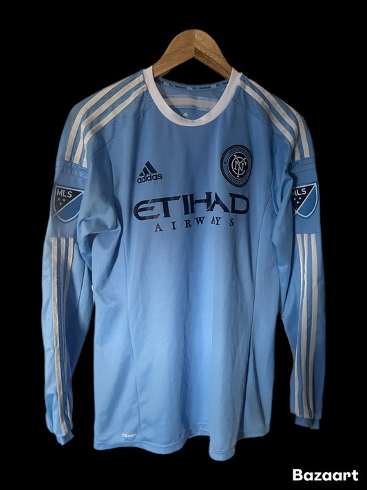 New York City FC (NYCFC) 2015/2016 Home Football Shirt Medium - Fits Small - Long Sleeve - Player Issue